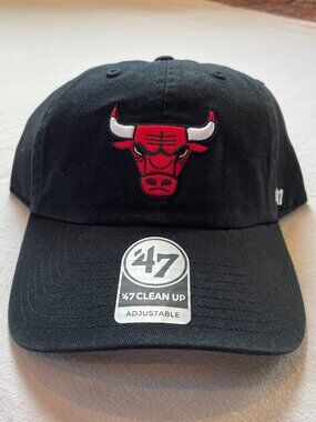 '47 Chicago Bulls Black and Red Adjustable Cap